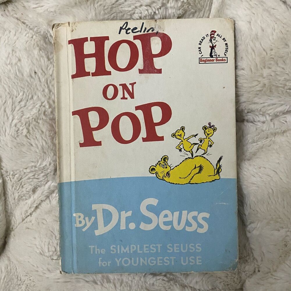 Hop on Pop by Dr. Seuss – 1963 Book Club Edition, Vintage Kids Book